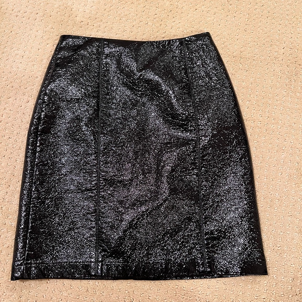 Faux Patent leather skirt